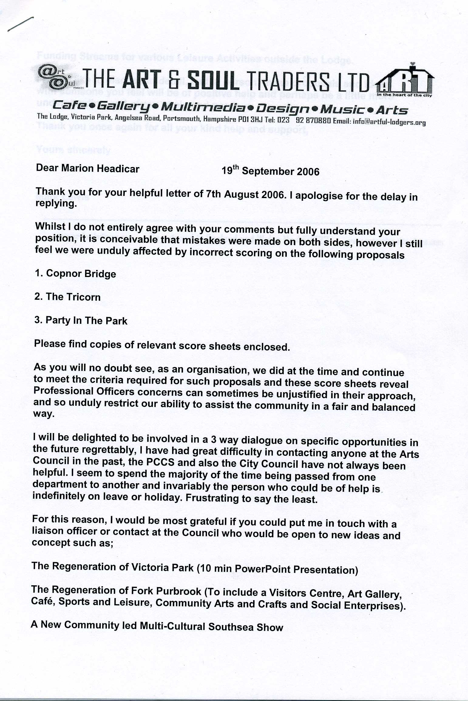 Our reply to Marion Headicar page 1