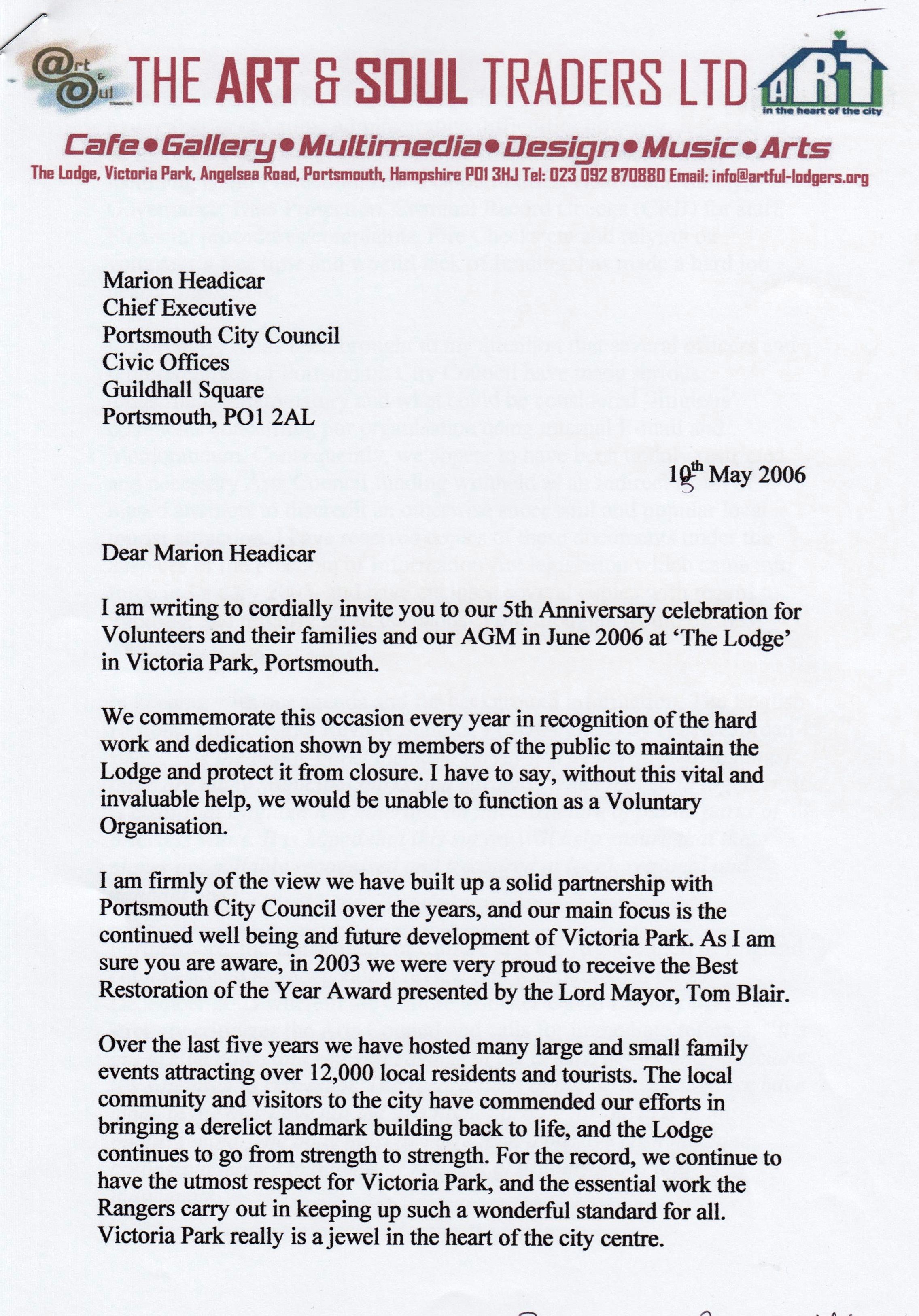 2006 May PCC Head Marion Headicar complaint 2007 page 1